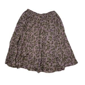 90s Silk Purple Blackberry Print Summer Farmgirl Lightweight Maxi Skirt XL